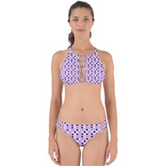 Black White Pink Blue Eggs On Violet Perfectly Cut Out Bikini Set