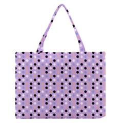 Black White Pink Blue Eggs On Violet Zipper Medium Tote Bag