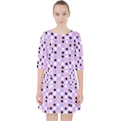 Black White Pink Blue Eggs On Violet Pocket Dress