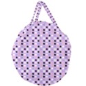 Black White Pink Blue Eggs On Violet Giant Round Zipper Tote View1