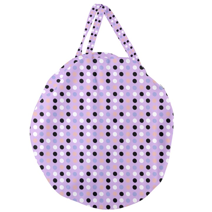 Black White Pink Blue Eggs On Violet Giant Round Zipper Tote