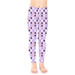 Black White Pink Blue Eggs On Violet Kids  Legging