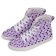 Black White Pink Blue Eggs On Violet Men s Hi-top Skate Sneakers