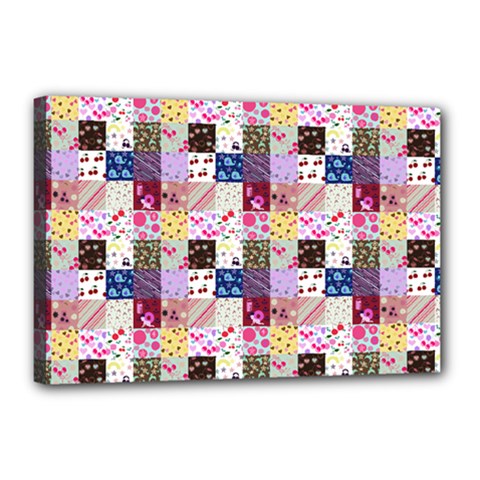 Quilt Of My Patterns Small Canvas 18  X 12  by snowwhitegirl