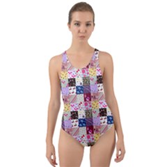 Quilt Of My Patterns Small Cut-out Back One Piece Swimsuit by snowwhitegirl