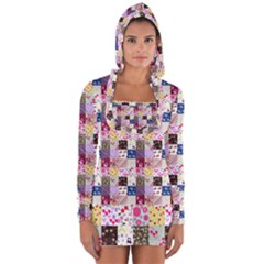 Quilt Of My Patterns Small Long Sleeve Hooded T-shirt by snowwhitegirl