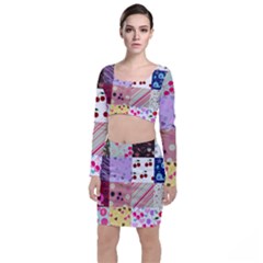 Quilt Of My Patterns Long Sleeve Crop Top & Bodycon Skirt Set by snowwhitegirl