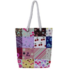 Quilt Of My Patterns Full Print Rope Handle Tote (small)