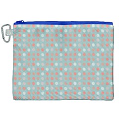 Peach Pink Eggs On Green Canvas Cosmetic Bag (xxl)