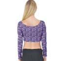 Violet Grey Purple Eggs On Grey Blue Long Sleeve Crop Top View2