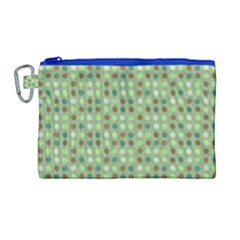 Green Brown  Eggs On Green Canvas Cosmetic Bag (large)