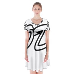 Code White Short Sleeve V-neck Flare Dress by Code