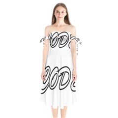 Code White Shoulder Tie Bardot Midi Dress by Code