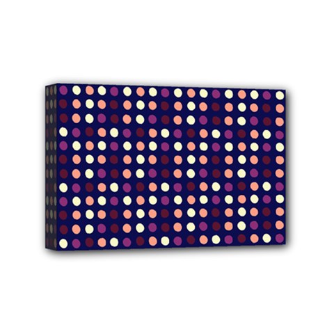 Peach Purple Eggs On Navy Blue Mini Canvas 6  X 4 