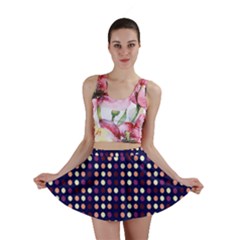 Peach Purple Eggs On Navy Blue Mini Skirt by snowwhitegirl