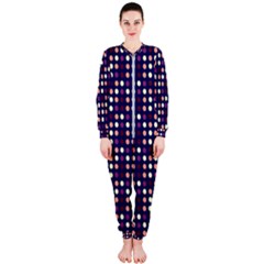 Peach Purple Eggs On Navy Blue Onepiece Jumpsuit (ladies)  by snowwhitegirl