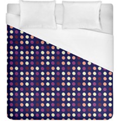 Peach Purple Eggs On Navy Blue Duvet Cover (king Size) by snowwhitegirl