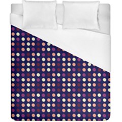 Peach Purple Eggs On Navy Blue Duvet Cover (california King Size) by snowwhitegirl