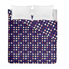 Peach Purple Eggs On Navy Blue Duvet Cover Double Side (full/ Double Size) by snowwhitegirl