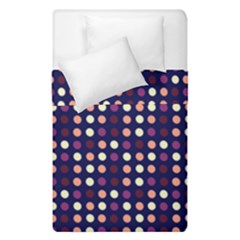 Peach Purple Eggs On Navy Blue Duvet Cover Double Side (single Size) by snowwhitegirl