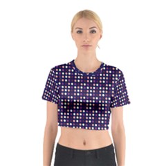 Peach Purple Eggs On Navy Blue Cotton Crop Top by snowwhitegirl