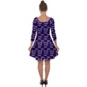 Peach Purple Eggs On Navy Blue Quarter Sleeve Skater Dress View2