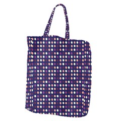 Peach Purple Eggs On Navy Blue Giant Grocery Zipper Tote