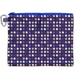 Peach Purple Eggs On Navy Blue Canvas Cosmetic Bag (xxxl) by snowwhitegirl