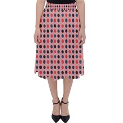 Grey Red Eggs On Pink Folding Skater Skirt by snowwhitegirl