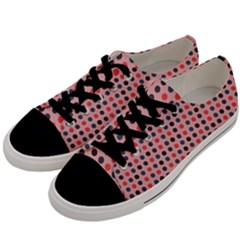 Grey Red Eggs On Pink Men s Low Top Canvas Sneakers