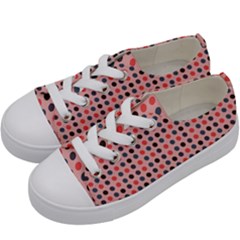 Grey Red Eggs On Pink Kids  Low Top Canvas Sneakers