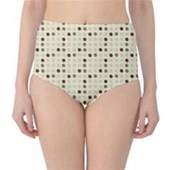 Brown Green Grey Eggs High-Waist Bikini Bottoms