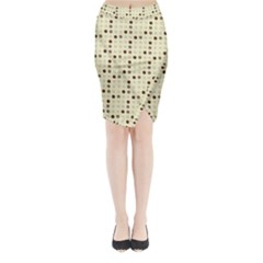 Brown Green Grey Eggs Midi Wrap Pencil Skirt