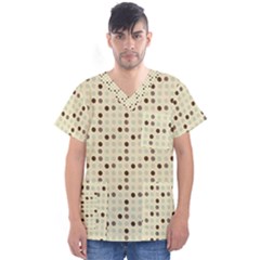 Brown Green Grey Eggs Men s V-Neck Scrub Top