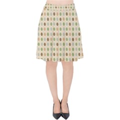 Green Brown Eggs Velvet High Waist Skirt