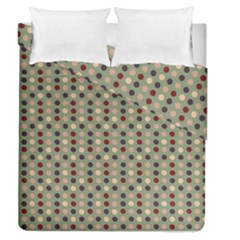 Grey Beige Burgundy Eggs On Green Duvet Cover Double Side (queen Size)