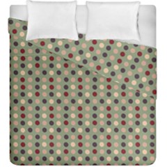 Grey Beige Burgundy Eggs On Green Duvet Cover Double Side (king Size)