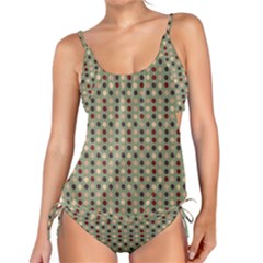 Grey Beige Burgundy Eggs On Green Tankini Set by snowwhitegirl