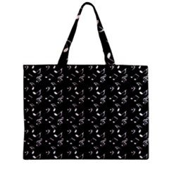 Black Music Notes Zipper Mini Tote Bag by snowwhitegirl