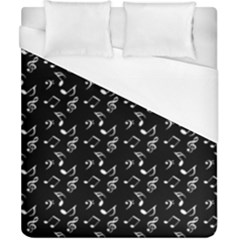 Black Music Notes Duvet Cover (california King Size) by snowwhitegirl