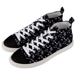 Black Music Notes Men s Mid-top Canvas Sneakers by snowwhitegirl