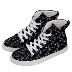 Black Music Notes Men s Hi-top Skate Sneakers