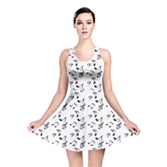 White Music Notes Reversible Skater Dress by snowwhitegirl