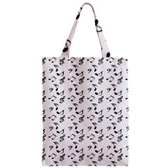 White Music Notes Zipper Classic Tote Bag by snowwhitegirl