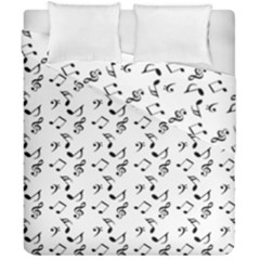 White Music Notes Duvet Cover Double Side (california King Size) by snowwhitegirl