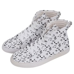 White Music Notes Women s Hi-top Skate Sneakers by snowwhitegirl