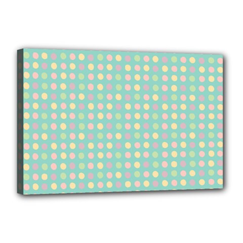 Pink Peach Green Eggs On Seafoam Canvas 18  X 12  by snowwhitegirl