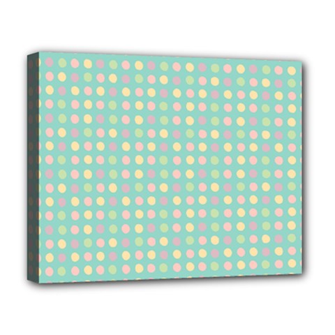 Pink Peach Green Eggs On Seafoam Deluxe Canvas 20  X 16   by snowwhitegirl