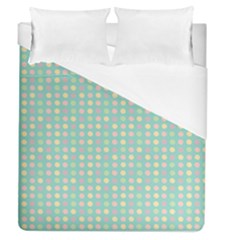 Pink Peach Green Eggs On Seafoam Duvet Cover (queen Size) by snowwhitegirl