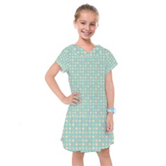 Pink Peach Green Eggs On Seafoam Kids  Drop Waist Dress